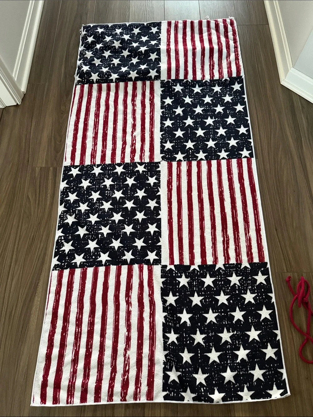 Maurices American Flag Patriotic beach towel with backpack carrying case